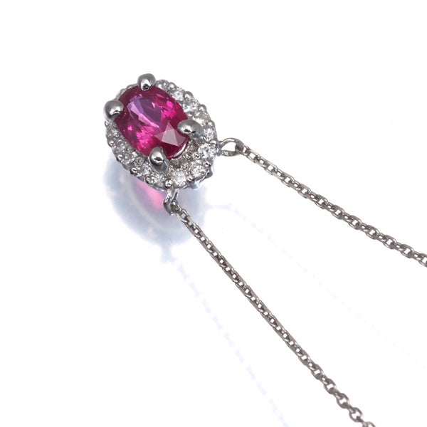  ルビー 0.616ct  ダイヤ 0.112ct クラシック  ネックレス Pt950/Pt850 鑑別書