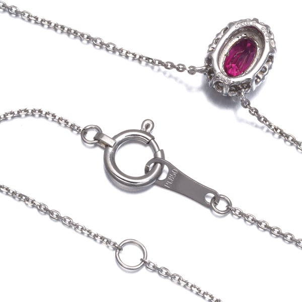  ルビー 0.616ct  ダイヤ 0.112ct クラシック  ネックレス Pt950/Pt850 鑑別書