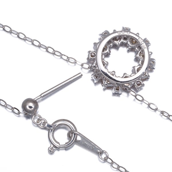 ブラウン ダイヤ 0.60ct サークル リース  ネックレス K18WG 