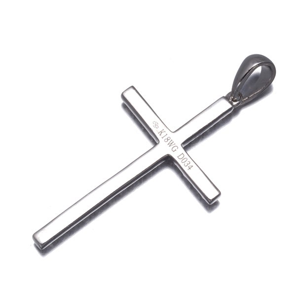  ダイヤ 0.34ct クロス  ペンダントトップ K18WG 