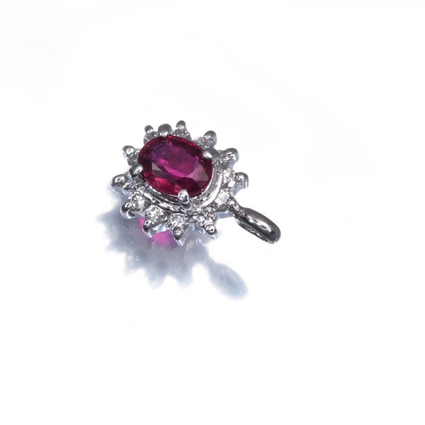  ルビー 0.38ct  ダイヤ 0.12ct クラシック  ペンダントトップ Pt900 ソーティング