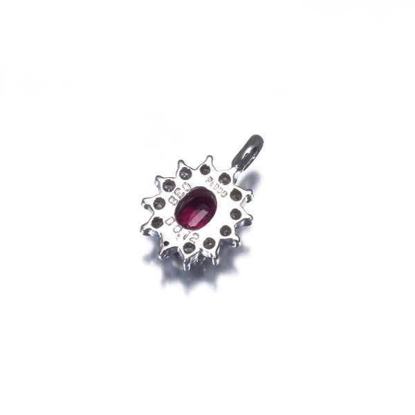  ルビー 0.38ct  ダイヤ 0.12ct クラシック  ペンダントトップ Pt900 ソーティング