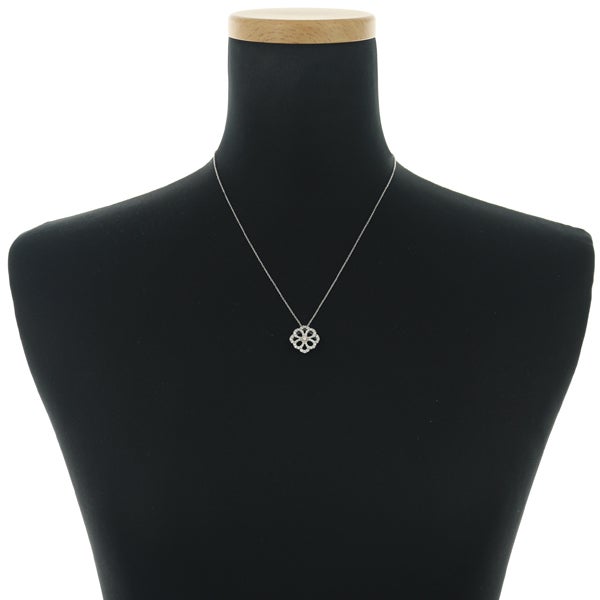 ピンク&クリア ダイヤ 0.052ct/0.48ct フラワー ネックレス Pt950/Pt850/K18PG ソ