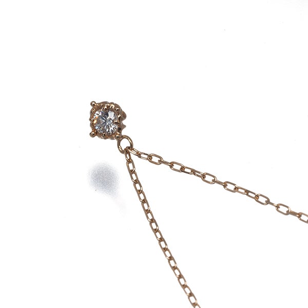  ダイヤ 0.10ct 一粒  ネックレス K10PG 