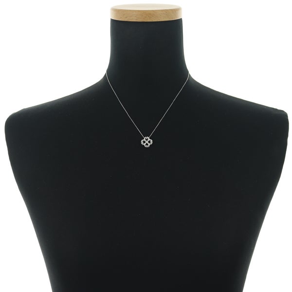  ダイヤ 0.30ct フラワー  ネックレス K18WG 