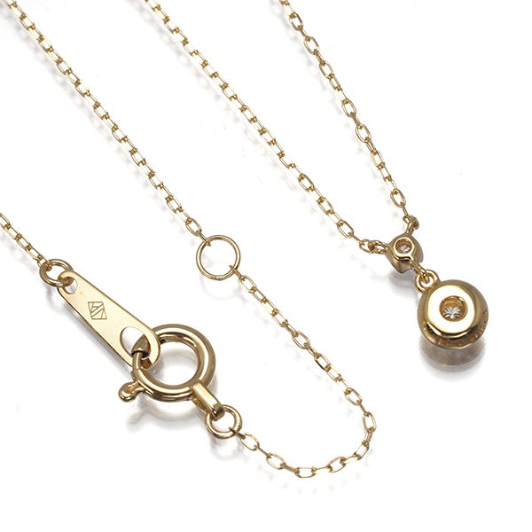 ヴァンドーム ネックレス  ダイヤ 0.04ct  ミルグレイン K18YG 