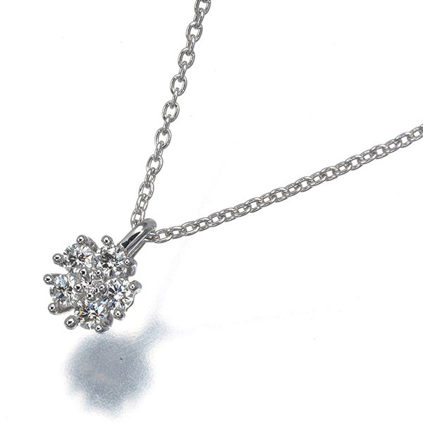 タサキ ネックレス  ダイヤ 0.08ct  フラワー 5P K18WG 