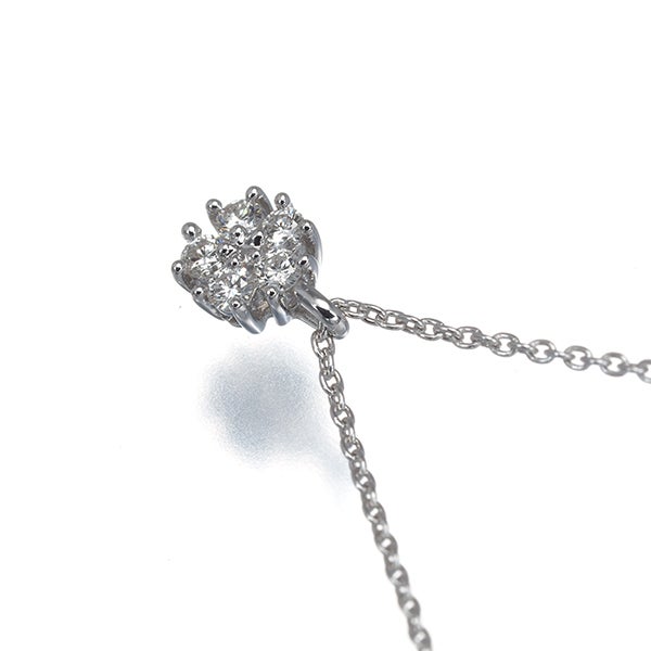タサキ ネックレス  ダイヤ 0.08ct  フラワー 5P K18WG 
