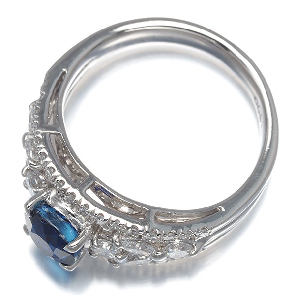 サファイア 1.324ct  ダイヤ 0.76ct 透かし  リング Pt900 ソーティング