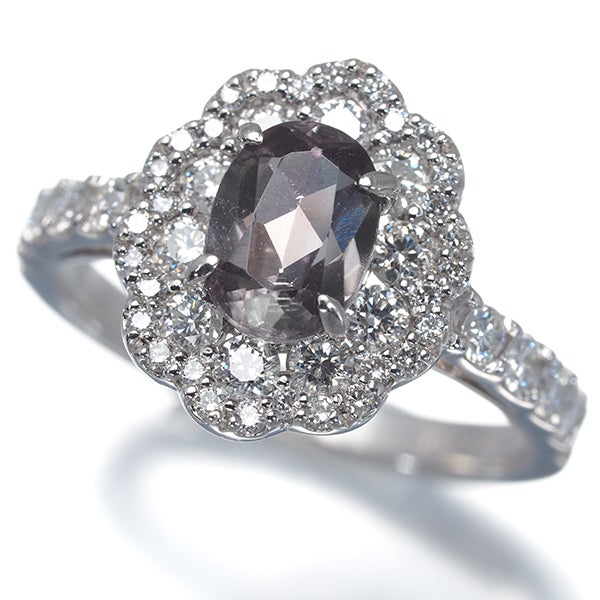  ズルタナイト 1.012ct  ダイヤ 0.80ct カラーチェンジ   リング Pt900 ソーティング