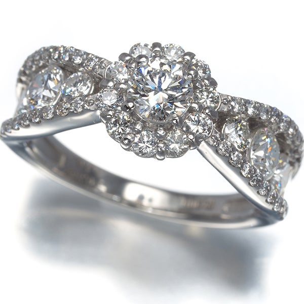  ダイヤ 0.337ct F SI1 GD/1.16ct フラワー  リング Pt900 ソーティング