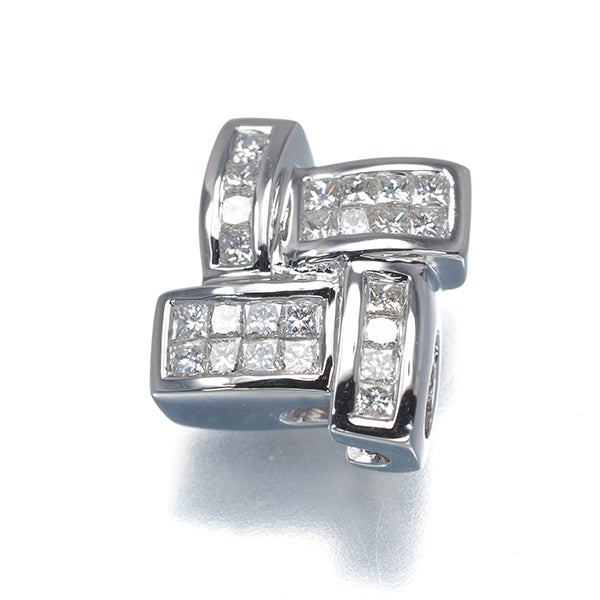  ダイヤ 0.25ct  ミステリーセッティング ペンダントトップ K18WG 