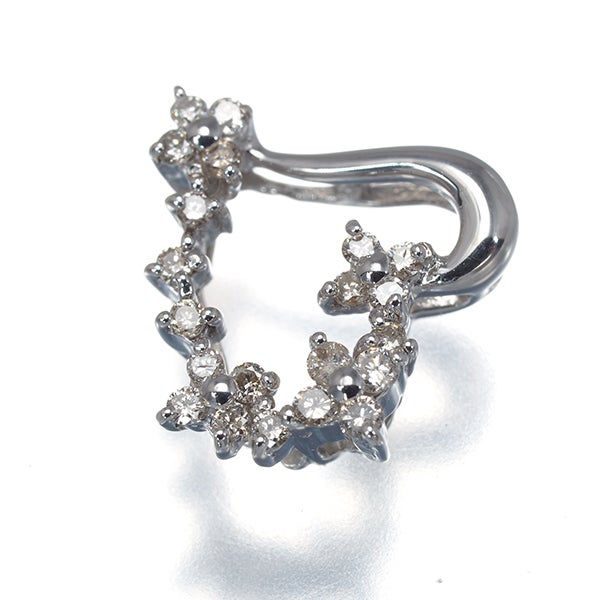  ダイヤ 0.16ct ハート  ペンダントトップ K18WG 