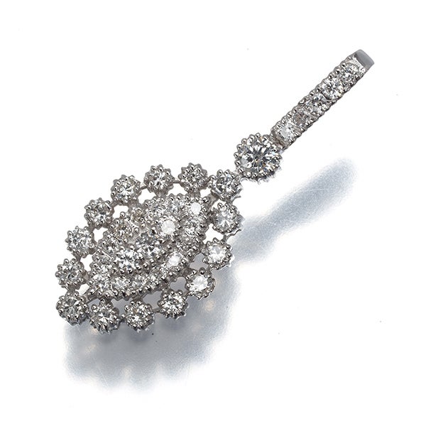  ダイヤ 0.50ct ミルグレイン  ペンダントトップ K18WG 