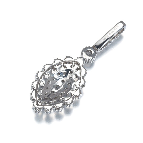  ダイヤ 0.50ct ミルグレイン  ペンダントトップ K18WG 
