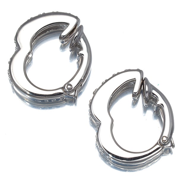 タサキ イヤリング  ダイヤ 0.19ct/0.19ct  ピアリング フープ K18WG 