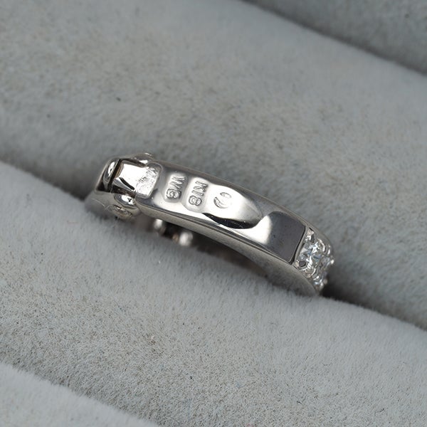 タサキ イヤリング  ダイヤ 0.19ct/0.19ct  ピアリング フープ K18WG 