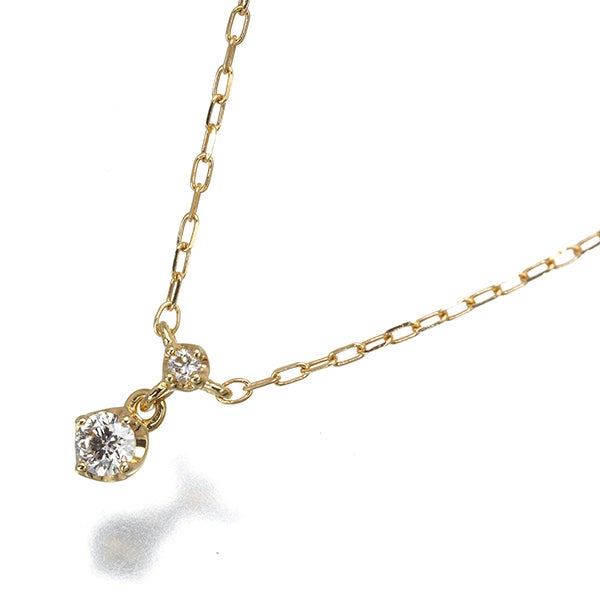 4℃ ネックレス  ダイヤ   K18YG 