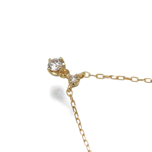 4℃ ネックレス  ダイヤ   K18YG 