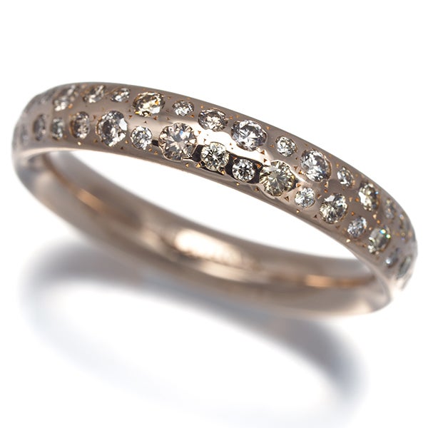 カシケイ リング ブラウン ダイヤ 0.47ct バンド 15号 K18PG 
