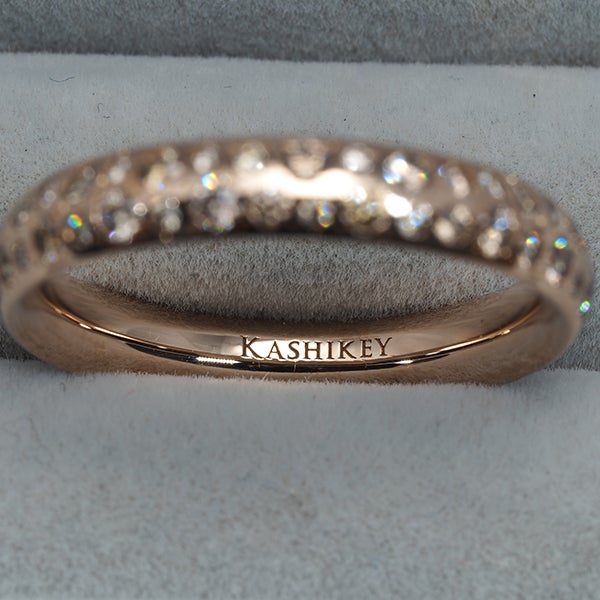カシケイ リング ブラウン ダイヤ 0.47ct バンド 15号 K18PG 