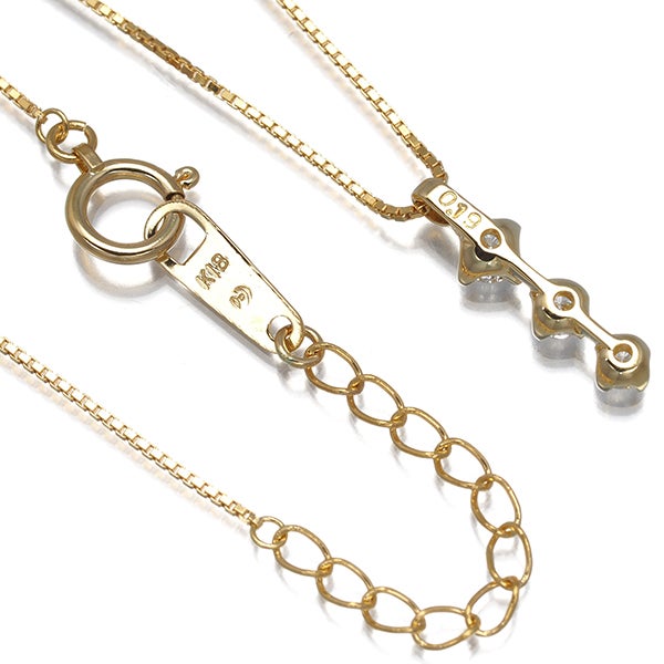 タサキ ネックレス  ダイヤ 0.19ct  3P K18YG 