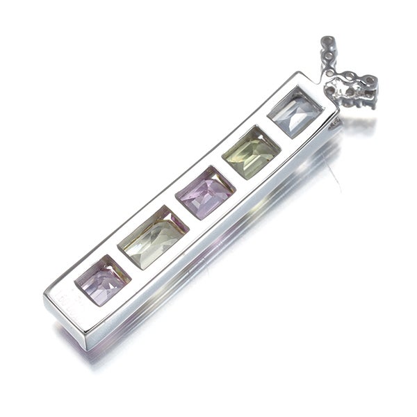  サファイア 1.60ct ダイヤ 0.03ct マルチカラー  ペンダントトップ K18WG 