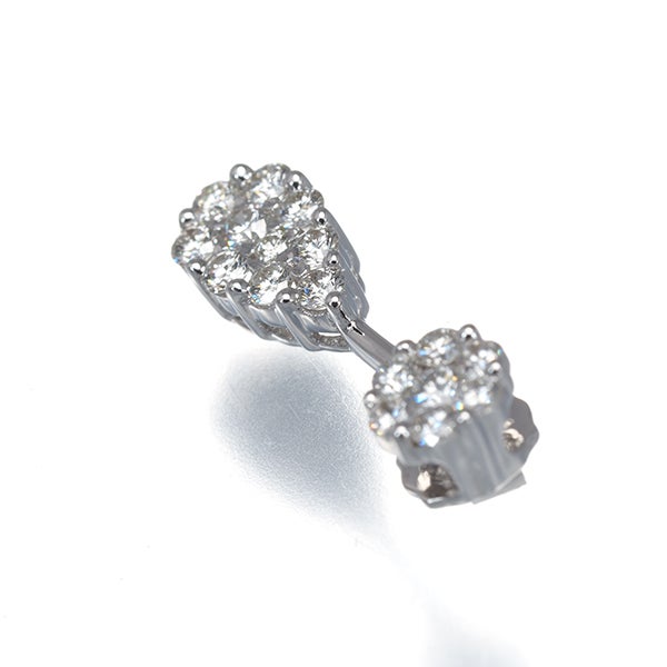  ダイヤ 0.50ct パヴェ ティアドロップ 揺れる  ペンダントトップ K18WG 