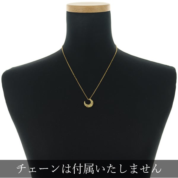 イエロー&オレンジ サファイア 0.90ct ムーン パヴェ  ペンダントトップ K18YG 