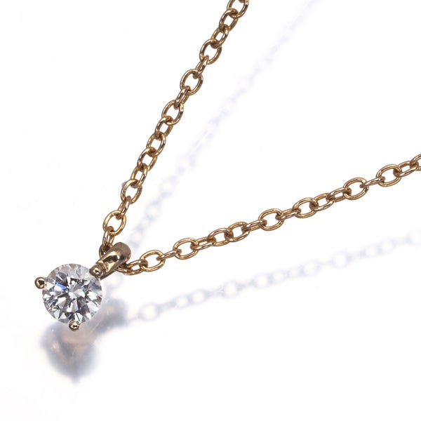 ポンテヴェキオ ネックレス  ダイヤ 0.10ct  一粒 K18PG 