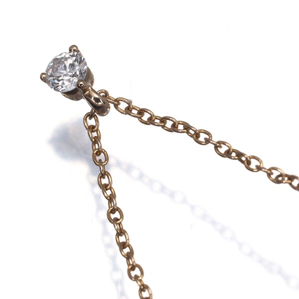 ポンテヴェキオ ネックレス  ダイヤ 0.10ct  一粒 K18PG 