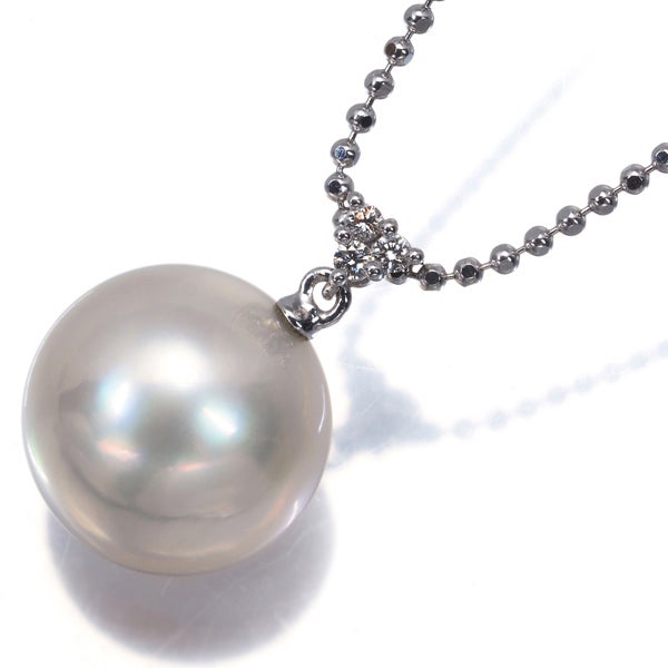 タサキ ネックレス  マベ真珠 12.4mm ダイヤ 0.03ct   K18WG 