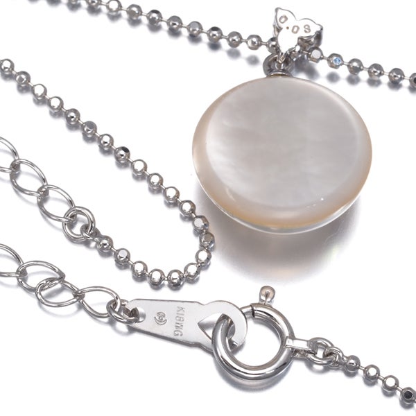 タサキ ネックレス  マベ真珠 12.4mm ダイヤ 0.03ct   K18WG 