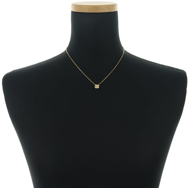 ミキモト ネックレス  ダイヤ 0.07ct  クローバー K18YG 