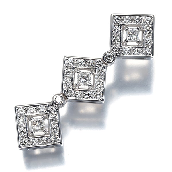 タサキ ペンダントトップ  ダイヤ 0.58ct  スクエア 2WAY K18WG 