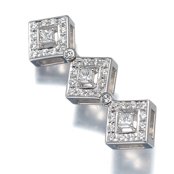 タサキ ペンダントトップ  ダイヤ 0.58ct  スクエア 2WAY K18WG 