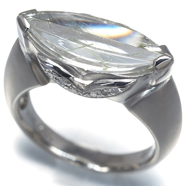  ルチルクォーツ 3.06ct  ダイヤ 0.09ct   リング Pt900 