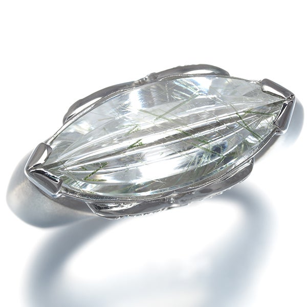  ルチルクォーツ 3.06ct  ダイヤ 0.09ct   リング Pt900 