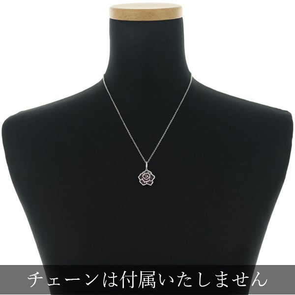 ルビー 0.75ct ダイヤ 0.30ct 薔薇 フラワー  ペンダントトップ K18WG/ブラックコーティング