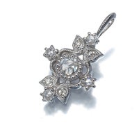 ローズカット ダイヤ 0.10ct/0.09ct ミルグレイン  ペンダントトップ K18WG 