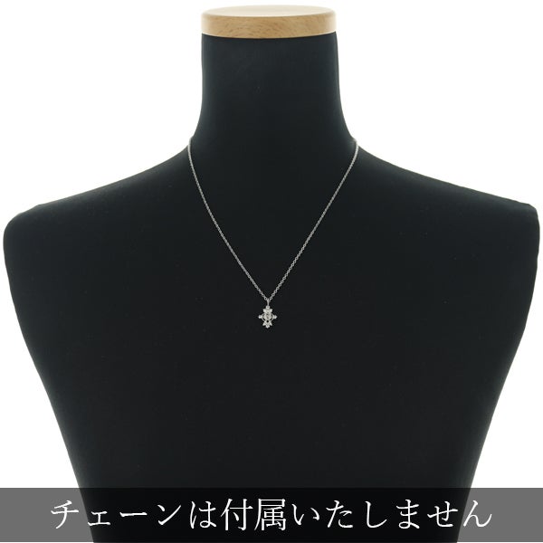 ローズカット ダイヤ 0.10ct/0.09ct ミルグレイン  ペンダントトップ K18WG 