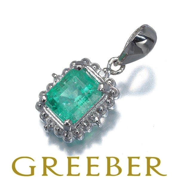 エメラルド 1.05ct ダイヤ ダイヤモンド 0.03ct ペンダントトップ