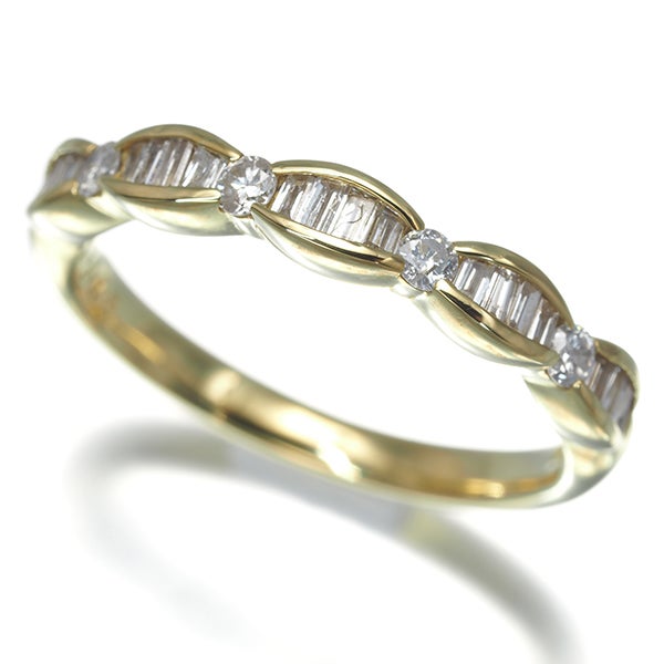  ダイヤ 0.43ct 2種カット  リング K18YG 