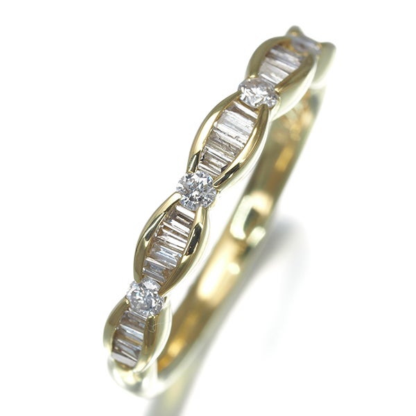  ダイヤ 0.43ct 2種カット  リング K18YG 