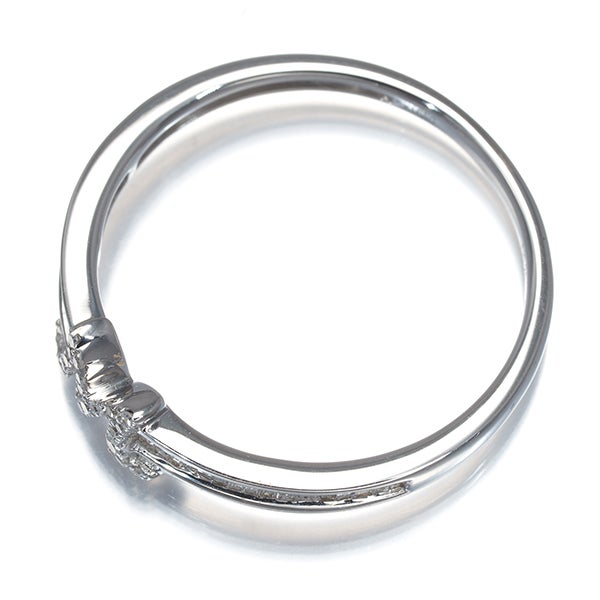 ダイヤ 0.25ct イニシャル M 2種カット  リング K18WG 