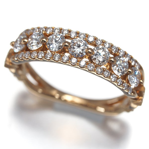スタージュエリー リング  ダイヤ 0.55ct  スター 透かし 8号 K18PG 