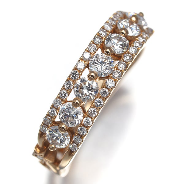 スタージュエリー リング  ダイヤ 0.55ct  スター 透かし 8号 K18PG 
