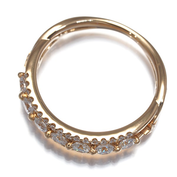 スタージュエリー リング  ダイヤ 0.55ct  スター 透かし 8号 K18PG 