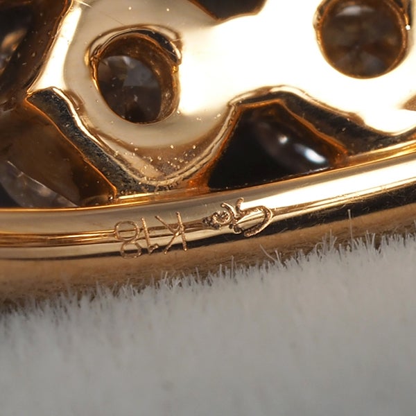 スタージュエリー リング  ダイヤ 0.55ct  スター 透かし 8号 K18PG 