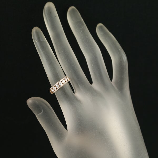 スタージュエリー リング  ダイヤ 0.55ct  スター 透かし 8号 K18PG 